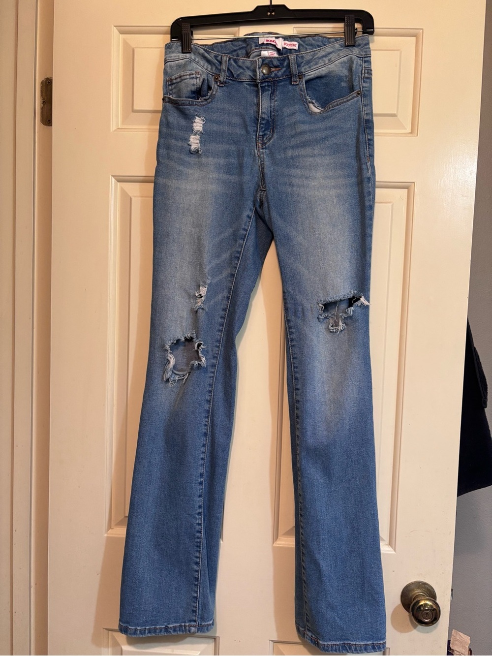 BONGO Light Blue Distressed Flare Jeans